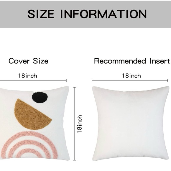 NWOT Abstract Boho Throw Pillows - 18 x 18 in. covers - Set of 2 - Geometric - Picture 7 of 7